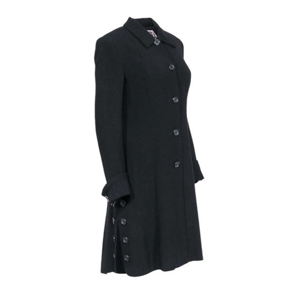 Zelda Goth Black Velvet Knee Length / Midlength Coat Womens size 6